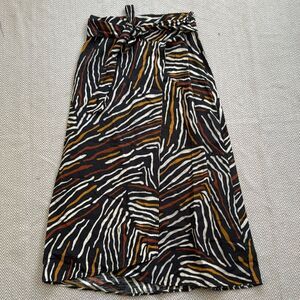 MNG Zebra Print Midi Skirt Size XS
